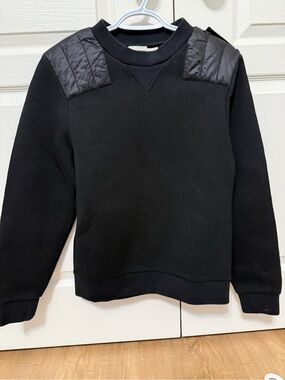 Moncler Black Quilted-Panel Crewneck Sweatshirt